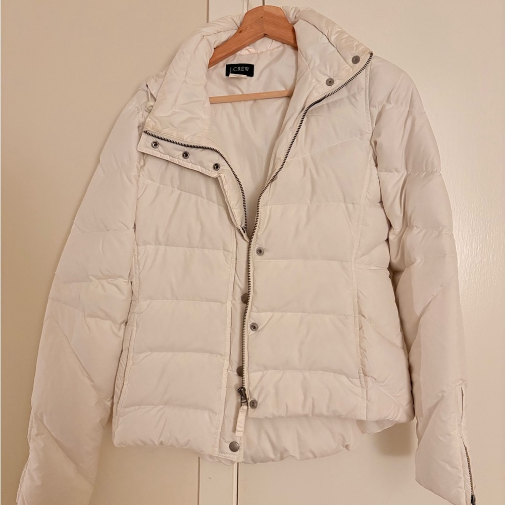 J. Crew Women's Cream Puffer Coat
